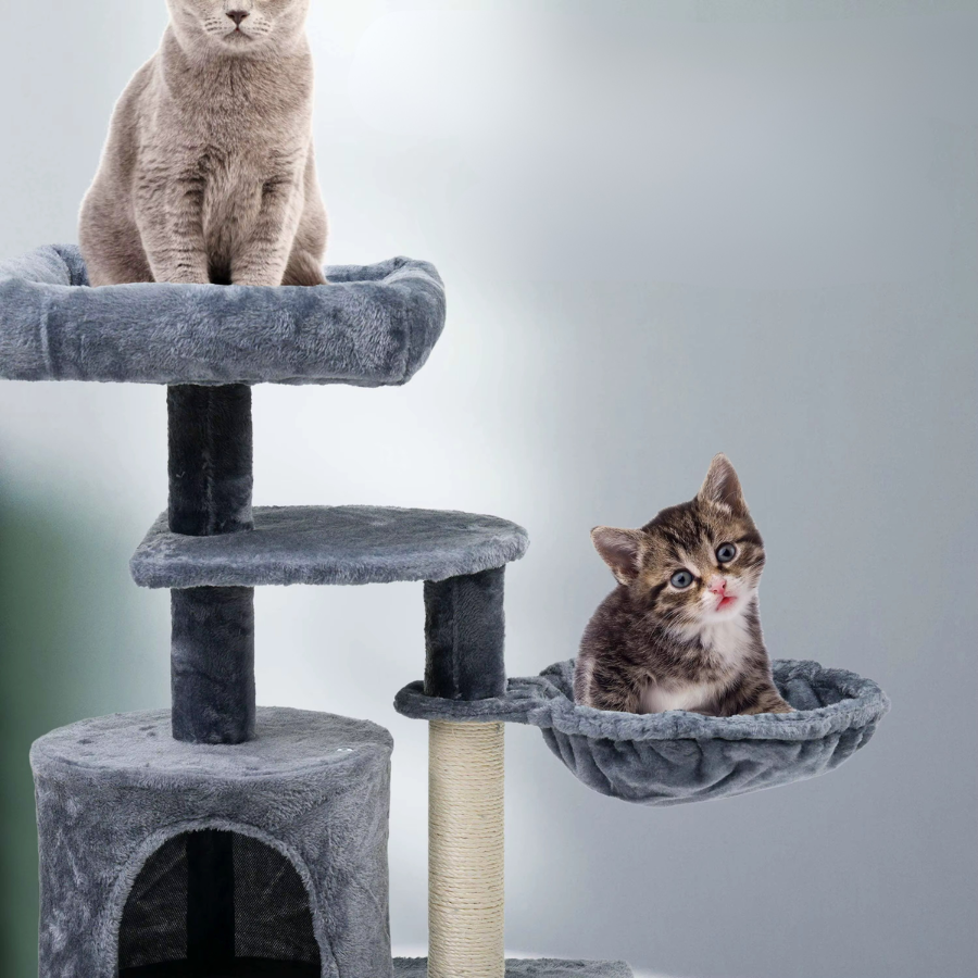 Cat Tree Scratching Post 68cm Multi-Level Tower with Hideout