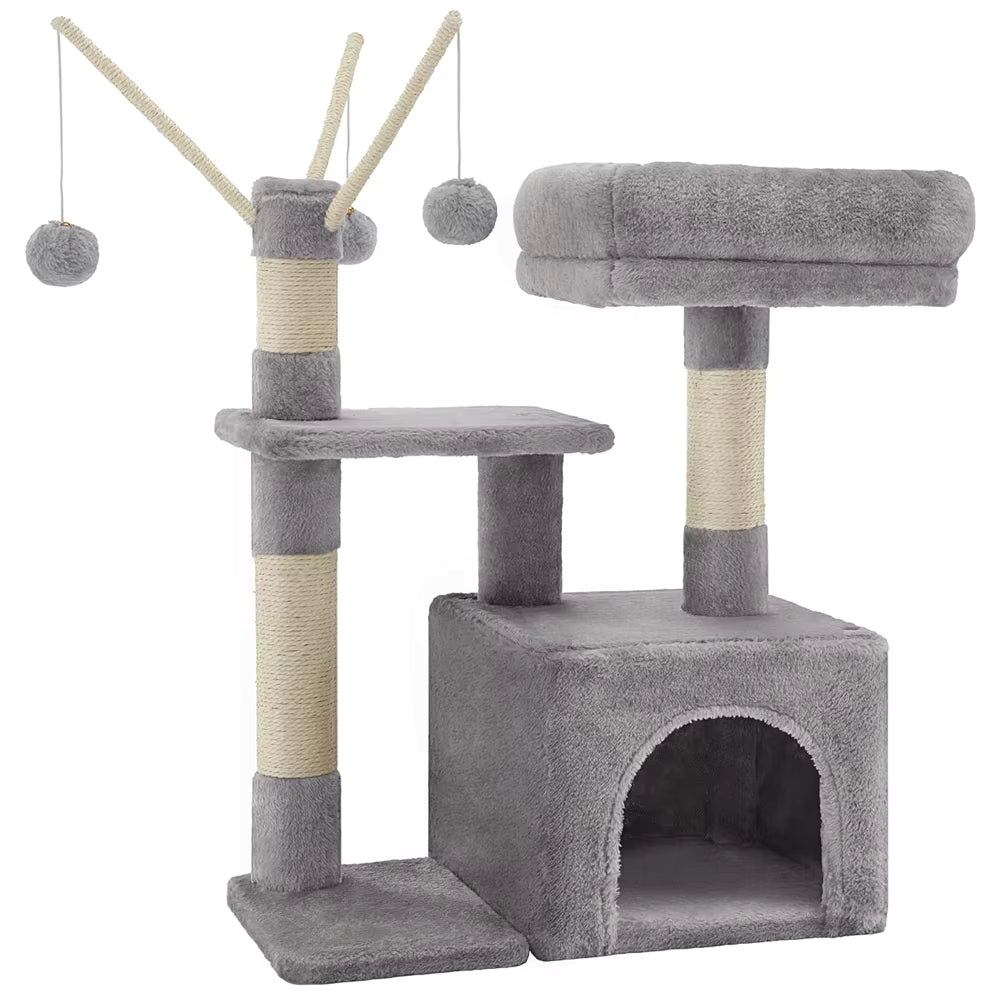 Cat Tree 72cm Cat Scratching Post Tower with Condo & Perch