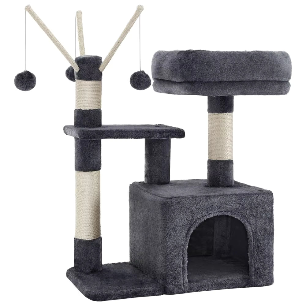 Cat Tree 72cm Cat Scratching Post Tower with Condo & Perch