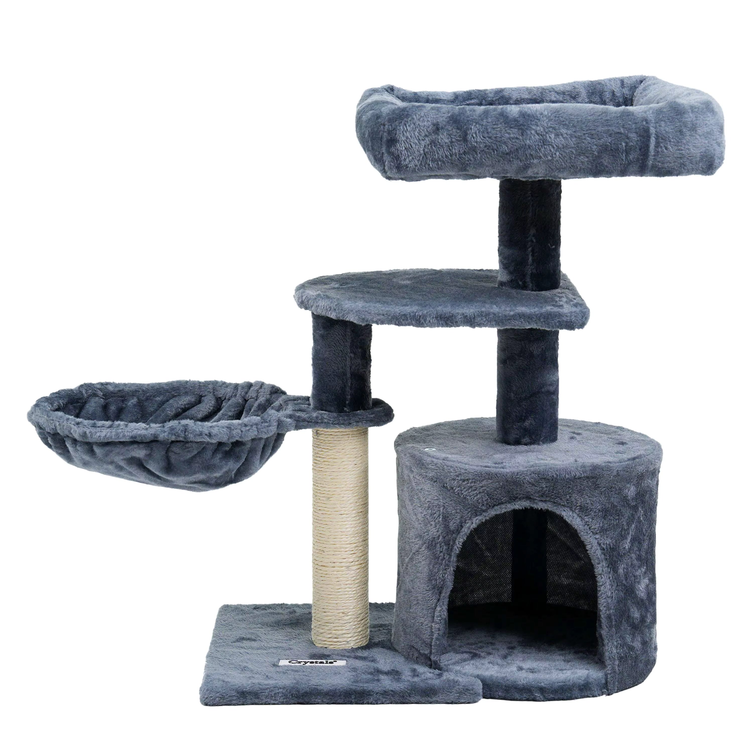 Cat Tree Scratching Post 68cm Multi-Level Tower with Hideout