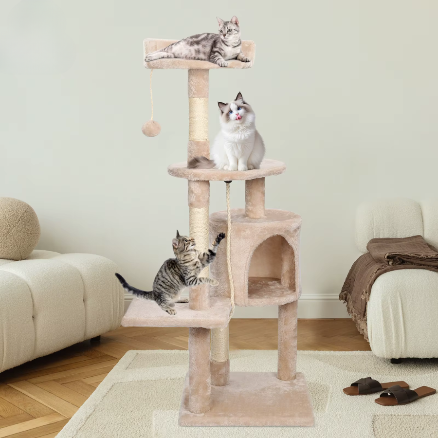 Cat Tree Tower 112cm Multi-Level Scratching Post with Condo