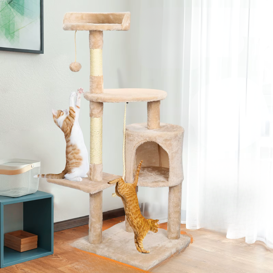 Cat Tree Tower 112cm Multi-Level Scratching Post with Condo