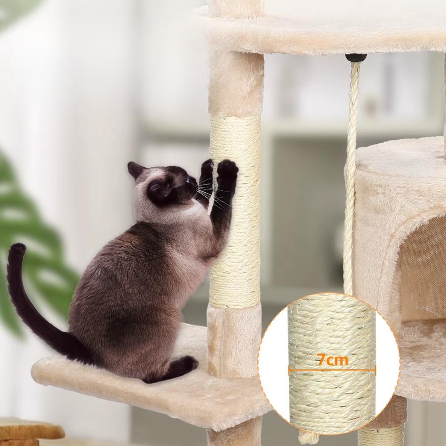 Cat Tree Tower 112cm Multi-Level Scratching Post with Condo