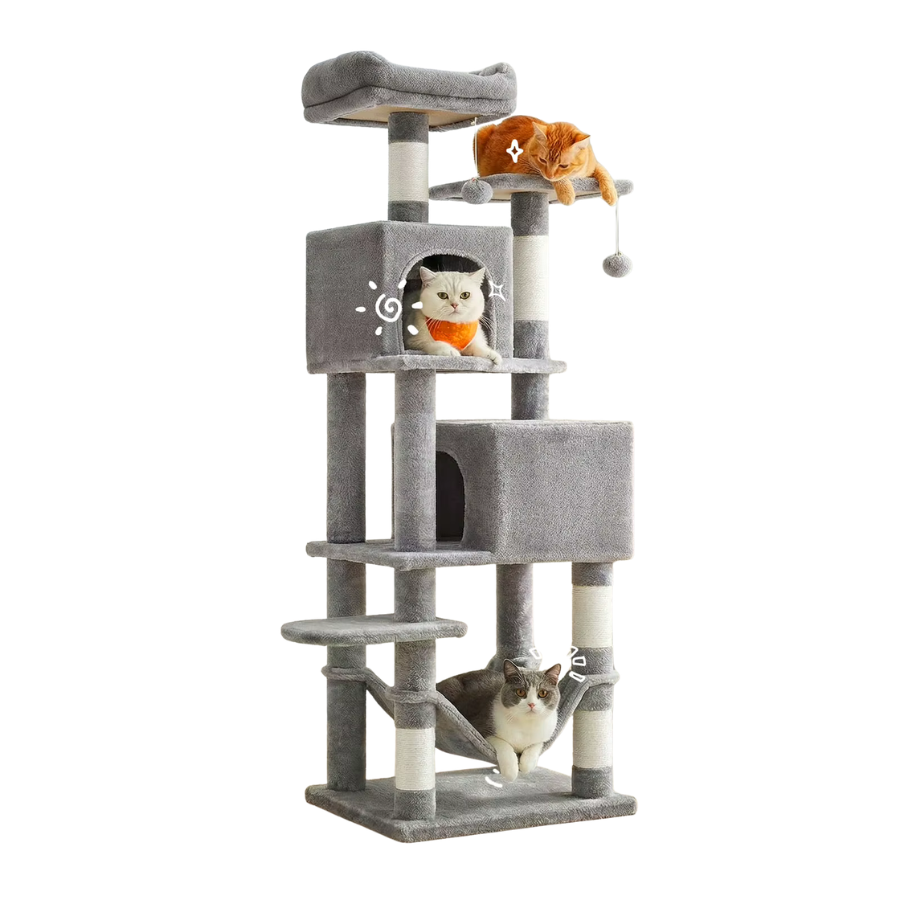 Cat Tree Tower 165cm Large Multi-Level with Hammock & Condo