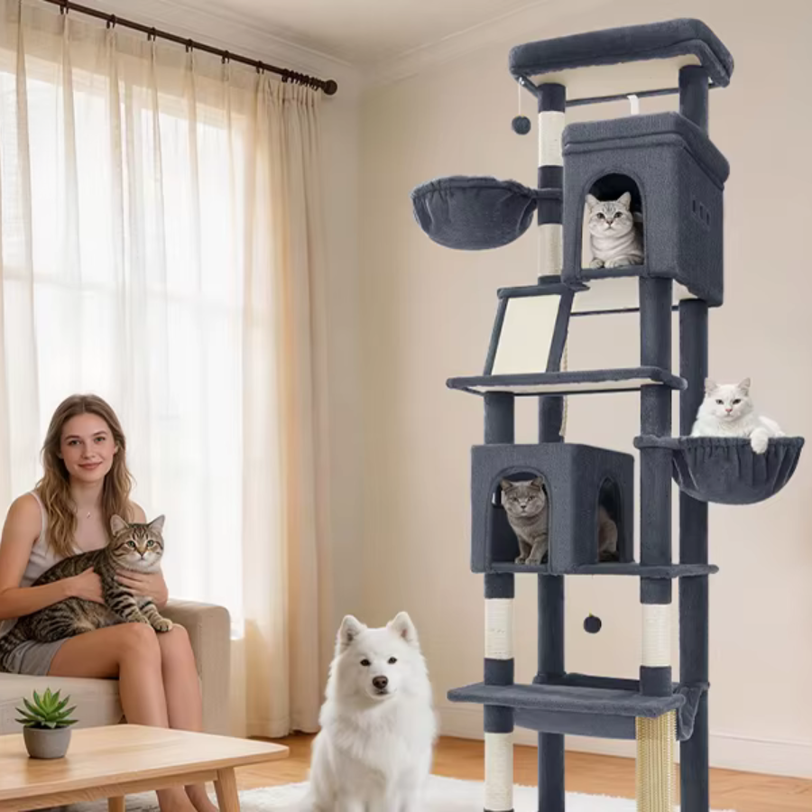 Cat Tree Tower 213cm Large Multi-Level for up to 7 Cats