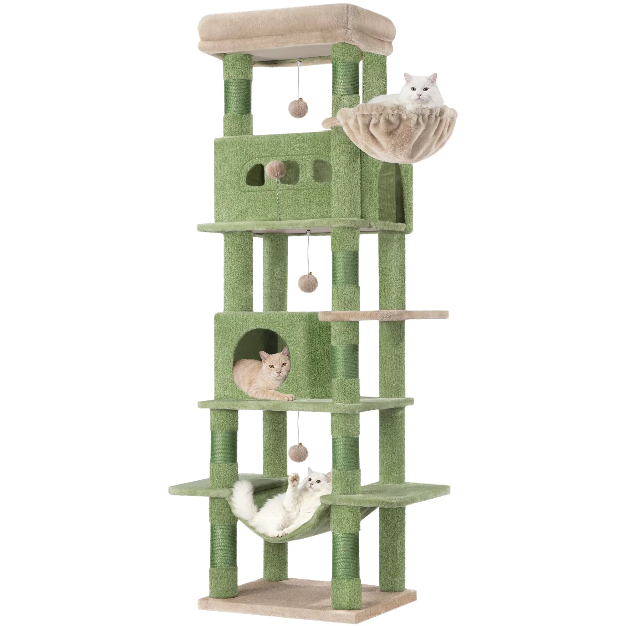 Cat Tree 170cm Large Multi-Level Tower with Condo & Hammock