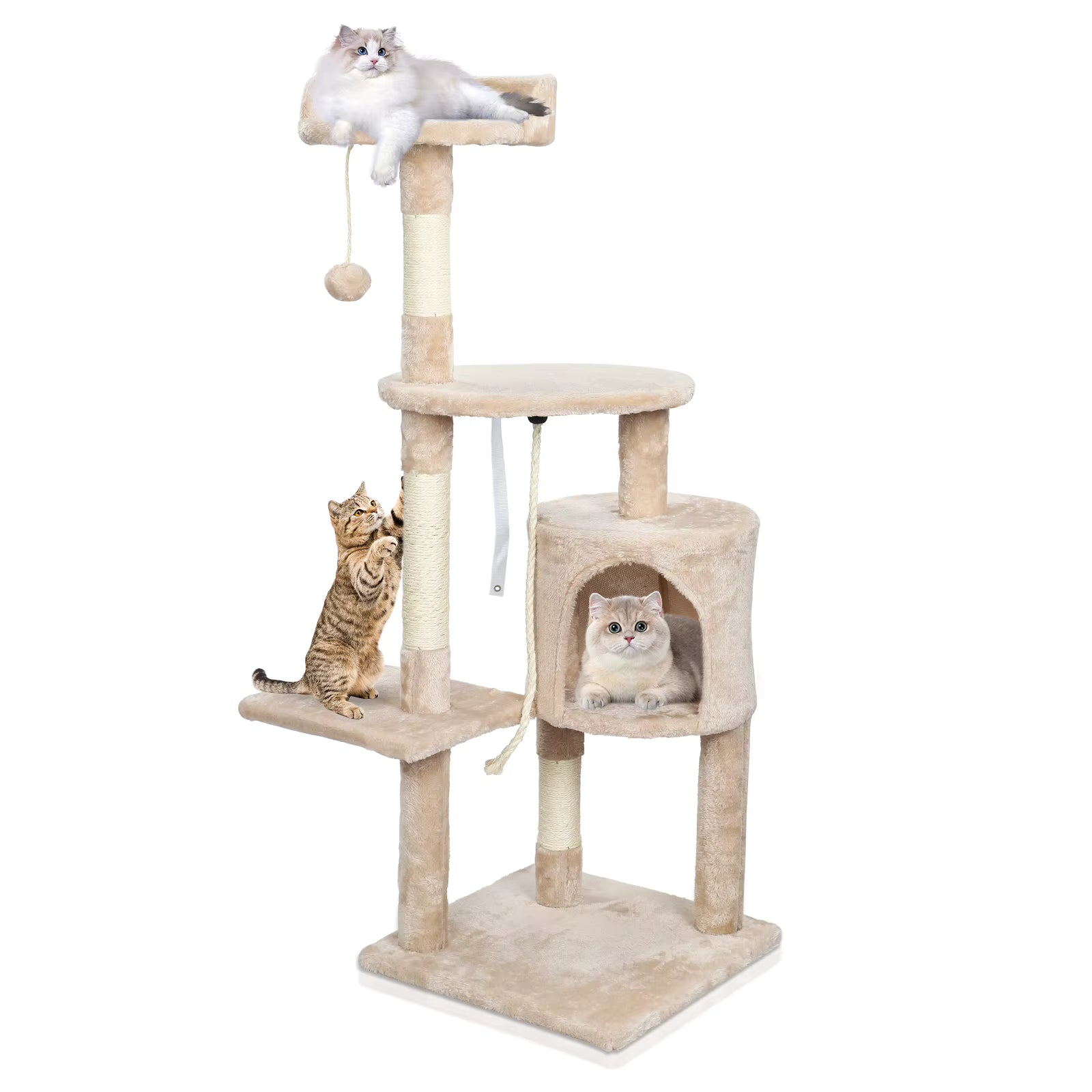 Cat Tree Tower 112cm Multi-Level Scratching Post with Condo