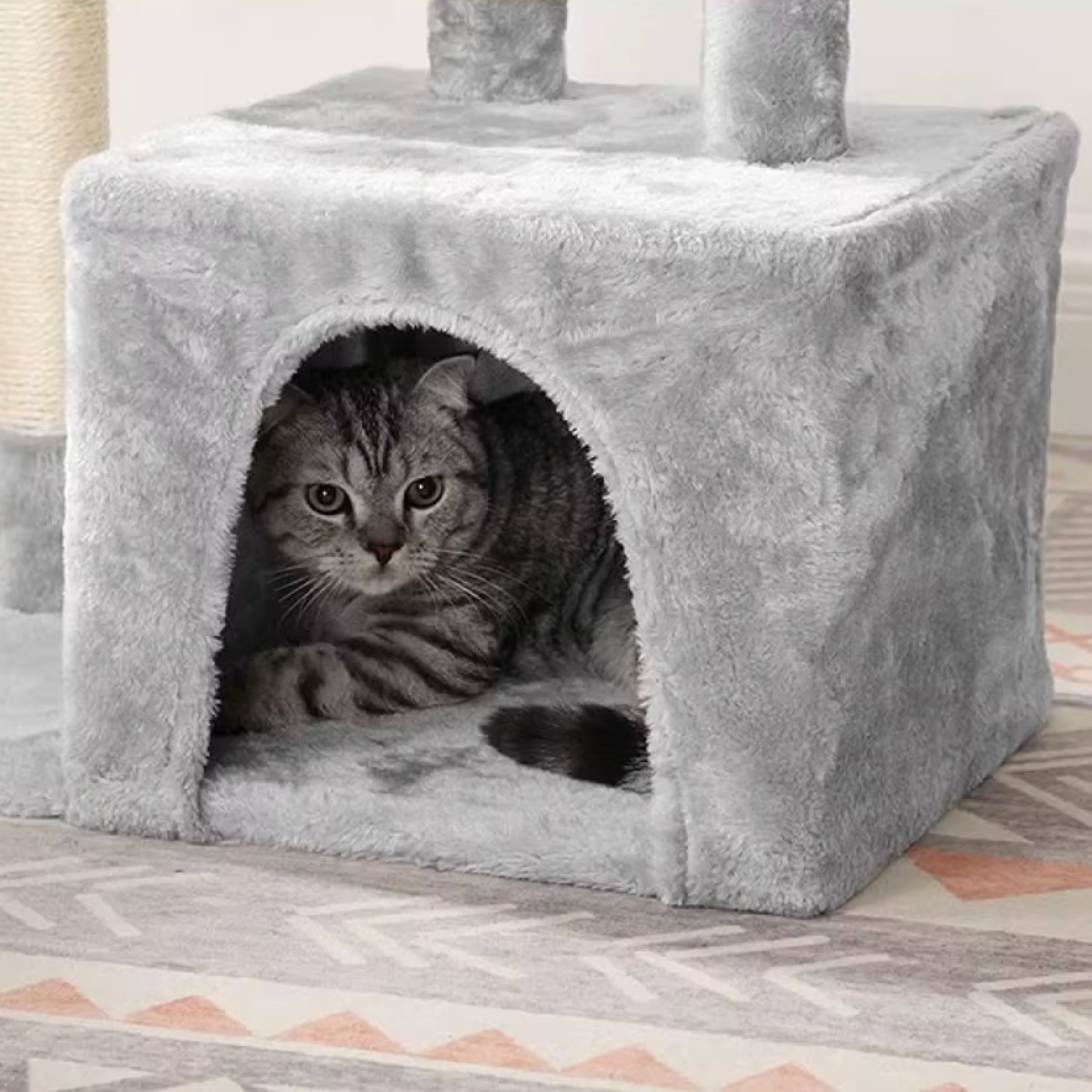 Cat Tree 72cm Cat Scratching Post Tower with Condo & Perch